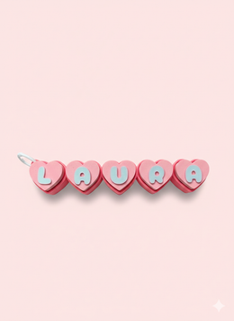 ميدالية بالاسم قلوب — حجم كبير | Heart Name Keychain
