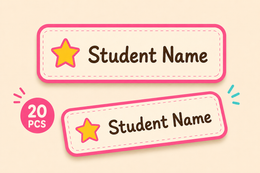 طوابع مدرسية بالاسم — ٢٠ طابع | Student Labels